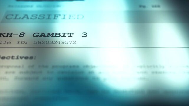 Cinematic Generic Conspiracy Classified Document - KH-8 GAMBIT 3