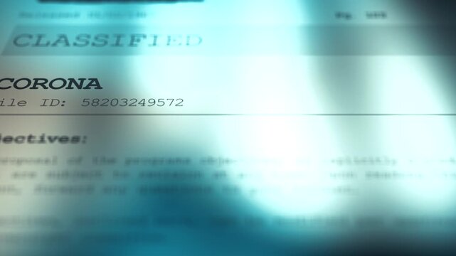 Cinematic Generic Conspiracy Classified Document - CORONA