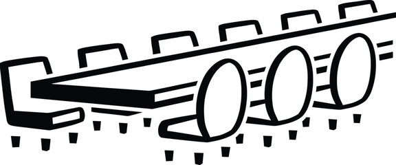 Wild meadow grass and flower silhouettes with wheat and daisy shapes isolated on white background, detailed black botanical border illustration for natural design