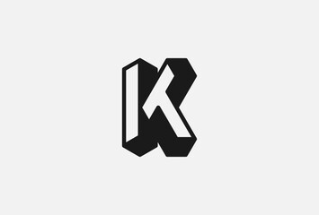 Letter KT Logo, Letter TK 3d style logo design, vector illustration