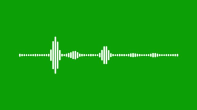 Podcast sound equalizer, green screen audio frequency, digital music visualization, sound wave oscillation, 4k motion graphics, sound line animation, alpha channel wave, streaming audio.