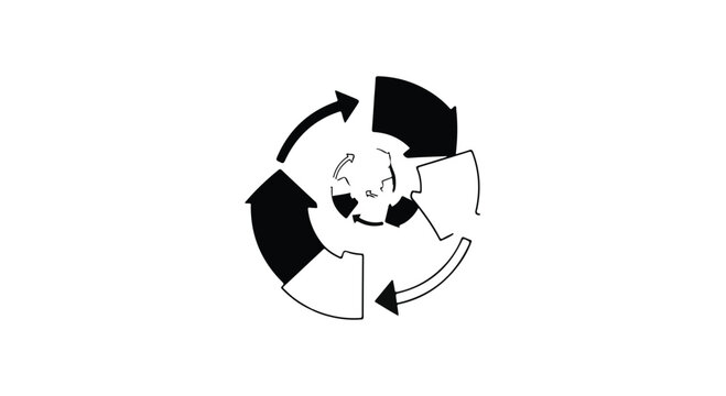 Recycle arrows forming a circular pattern illustrate sustainable waste management and environmental conservation efforts.