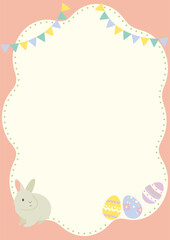 イースターエッグとうさぎの雲みたいなフレーム