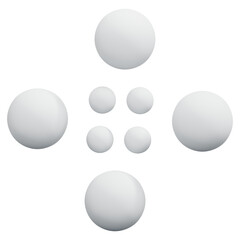 3D White Radial Sphere Formation Pattern