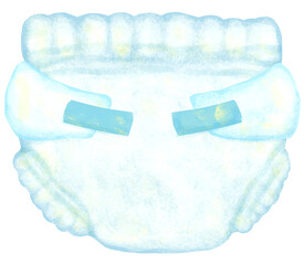 テープ付きのおむつのイラスト パンツ