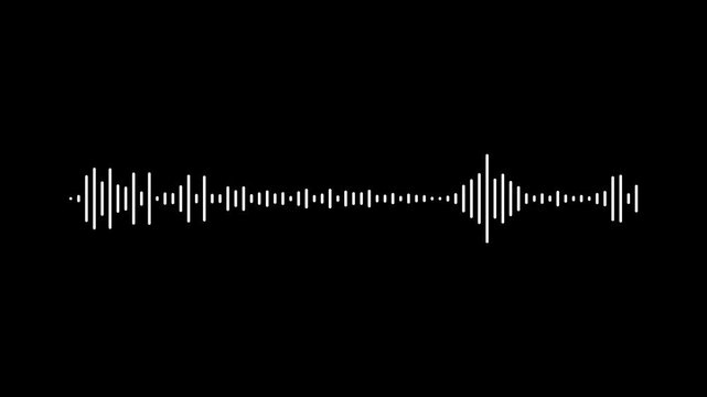 Sound wave audio spectrum black background, line audio wave visualization on a transparent background,
Audio waveform with frequency animated lines.Audio visualiser. Music equaliser. 4k animation.