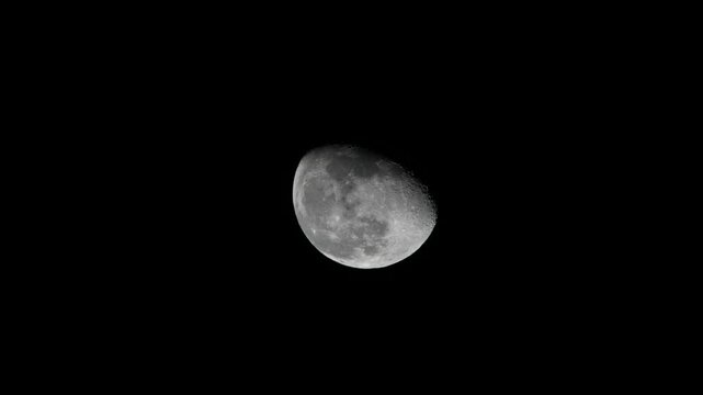 4K Waning Moon &ndash; Detailed Lunar Surface Footage