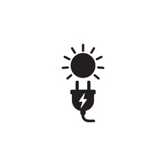 Renewable electricity power sun icon silhouette vector design art illustration
