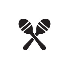 Maracas icon silhouette vector design art illustration.