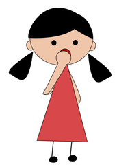 little girl with a heart