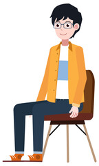 man sitting on a chair