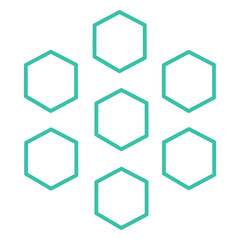 Hexagon Network Structure Line