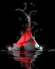 water in dynamic motion, isolated on black background for commercial use.