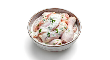 Fresh Poultry Marinating in Creamy Dairy Blend for Cooking