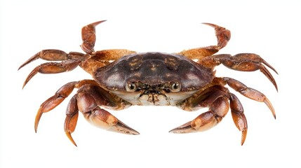 Close-up of a vibrant brown crab.