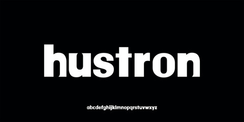 Obraz premium Vector illustration of bold modern sans serif font display featuring clean geometric letterforms in lowercase alphabet.