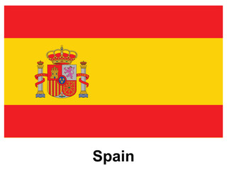 Obraz premium National flag of Spain with vibrant colors and detailed emblem design