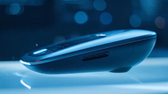 Futuristic Neural Interface Device on Translucent Desk
