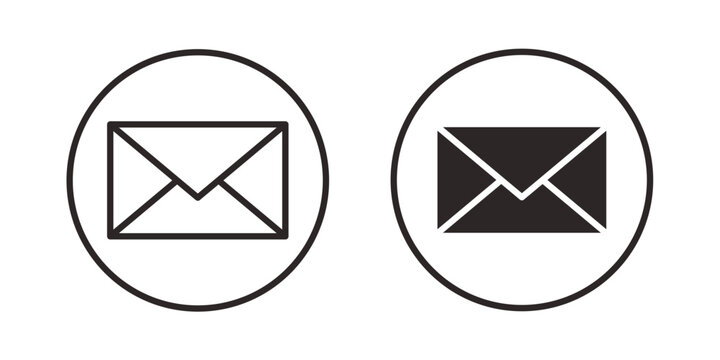Email icon, line symbols on white background. EPS10