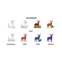 Obraz premium A variety of quibane animals in different colors and stages