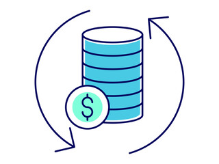 Return investment icon. Finance icon design. Simple filled and outline style. Vector icon.