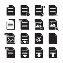 Collection of file icons representing various digital documents and image file formats displayed on a grid