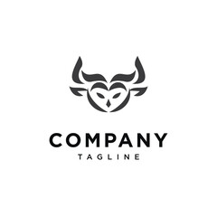 Owl Bull Head Logo Icon Vector.