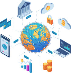 Isometric Global Digital Finance Network with Online Banking