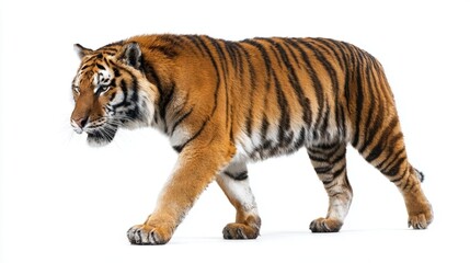 Obraz premium A majestic tiger walking gracefully.