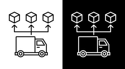 Distribution White Icon Set Design © NAJWA HIMMATUS