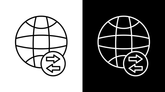 Export Import White Icon Set Design