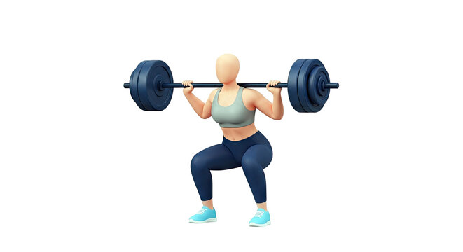 Woman performing barbell back squat