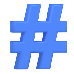 Obraz premium Blue Hashtag Symbol Isolated