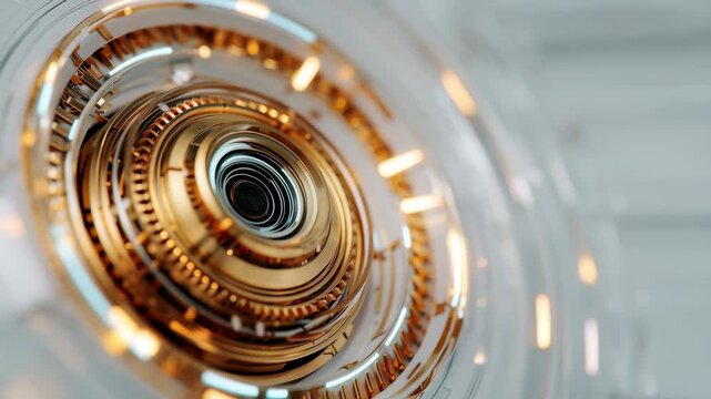 Highly detailed 3D rendering circular mechanical core with glowing elements, metallic textures. Perfect for illustrating concepts artificial intelligence, robotics, digital transformation