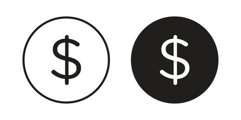 Fototapeta premium Money icon, line symbols on white background. EPS10