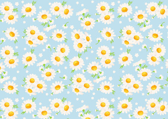 アレンジ可能な爽やかな白い花柄のシームレスベクター背景