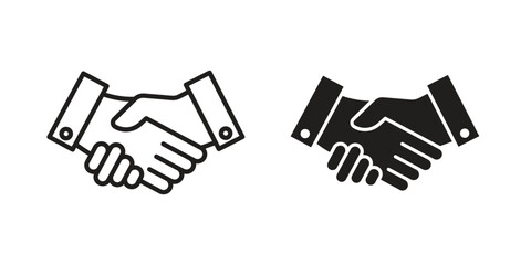 Obraz premium Partnership icon, line symbols on white background. EPS10