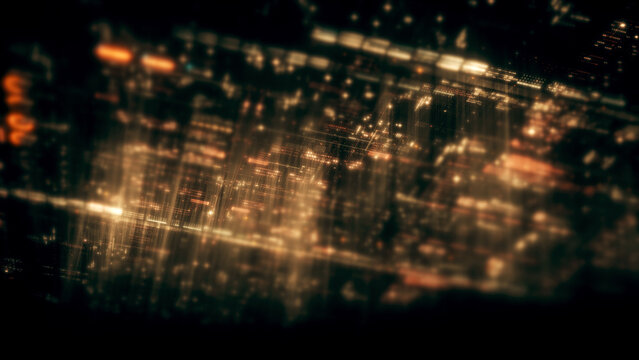 Futuristic digital data network with glowing cyber interface grids and dynamic light streams representing artificial intelligence, cybersecurity, fintech systems, blockchain infrastructure, and cloud 