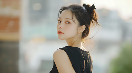 Beauty portraits of female in ultra-realistic commercial photo style.