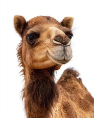 Obraz premium Close-up of a curious camel staring ahead