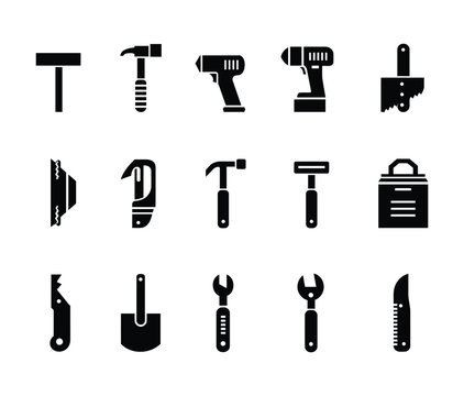 Hand Tool Silhouettes Collection - Repair and Construction Icons