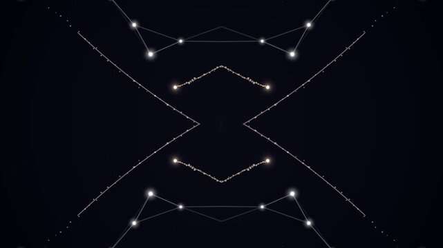 Constellation Pattern in Dark Night Sky, Starry Constellation, Abstract Cosmic Background, Space Illustration