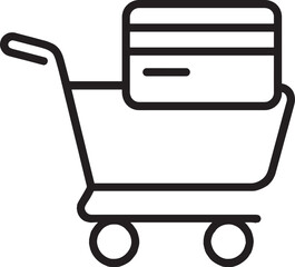 Shopping cart with credit card icon