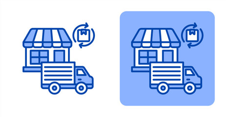Fototapeta premium Store Replenishment icon, with contrast background.