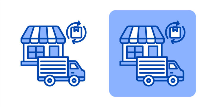 Store Replenishment icon, with contrast background.