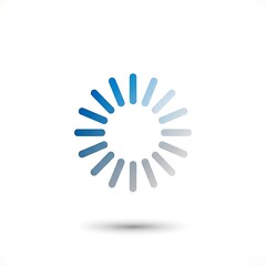 Obraz premium A blue and gray circular graphic with radiating lines