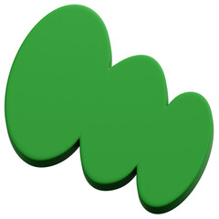 Fototapeta premium 3D Green Layered Oval Wave Stack