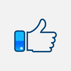Obraz premium Like Icon, Thumbs Up Social Media Symbol for Web, App and UI Design