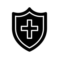 Fototapeta premium A black and white shield with a cross on it