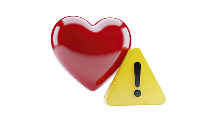 Red Heart with Warning Sign